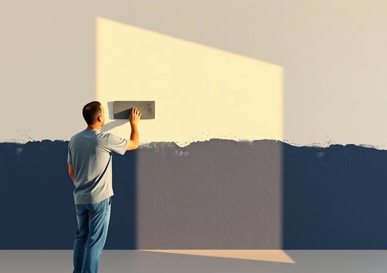 Application d'un enduit décoratif à la lisseuse sur un mur